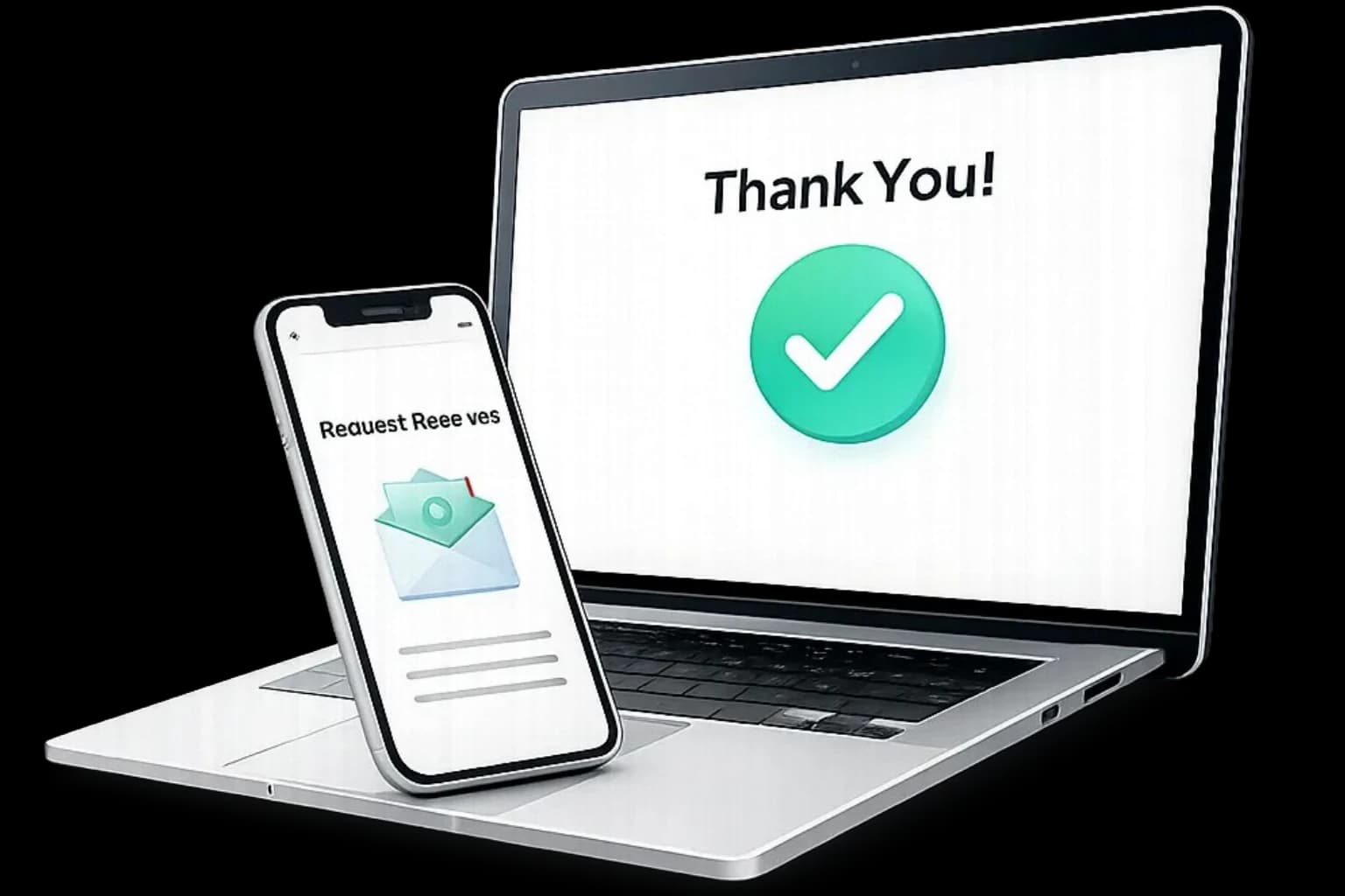 Thank you โ enquiry successfully submitted on laptop and phone